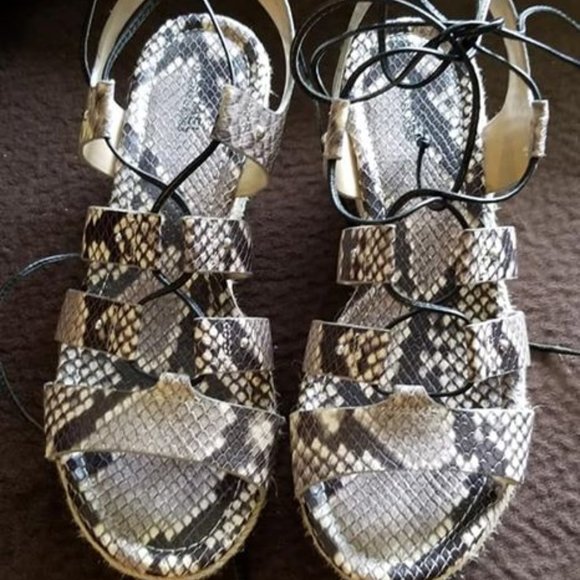 Michael Kors snake print leather wedge sandals - Picture 2 of 3